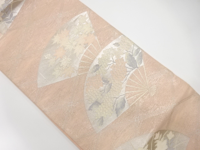 JAPANESE FUKURO OBI FOR SUMMER / WOVEN MAPLE LEAVES